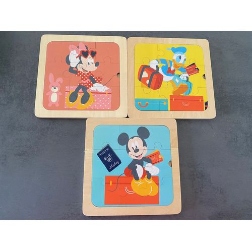 Minis puzzles en bois 3 en 1 Disney