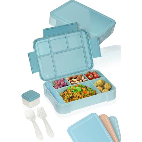 Schulhelden Bento Box-Boîte À Déjeuner Pour Adultes Et Enfants-Incassable,Anti-Fuite-Avec Couverts Et Gobelets-Sans Bpa-Passe Au Lave-Vaisselle Et Au Micro-Ondes-Capacité:1330 Ml.[V212]