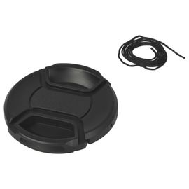 vhbw Bouchon d'objectif 62 mm compatible avec Sony E 18-200 mm 3.5-6.3 (SEL-18200LE) appareil photo - plastique noir, poignée interne