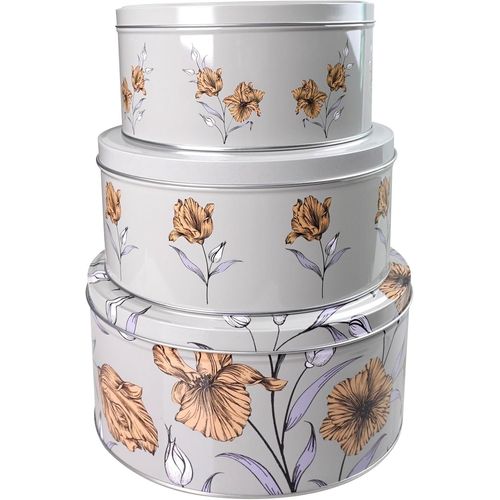 Lot De 3 Boîtes De Rangement Rondes Hermétiques Pour Gâteaux Avec Couvercles-Grandes,Moyennes Et Petites Boîtes Alimentaires Pour Biscuits,Bonbons Et Articles De Boulangerie Avec