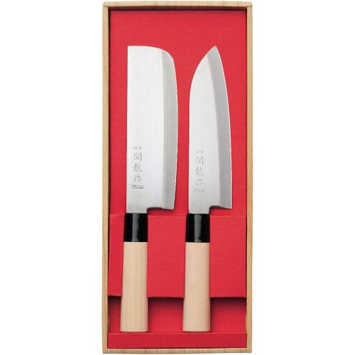 Set 2 Couteaux Japonais Santoku + Nakiri Sr600