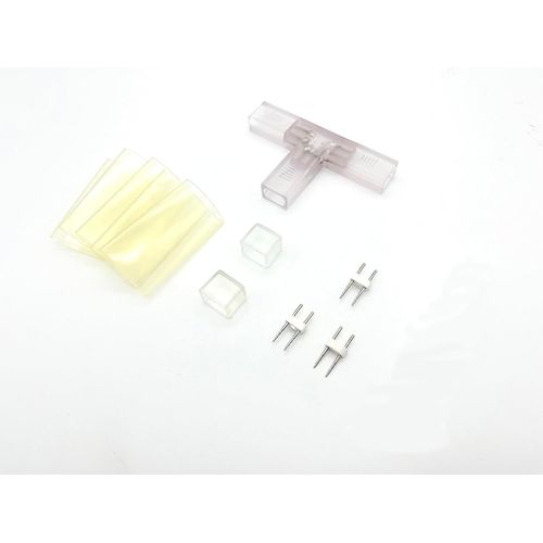 Profi Serie - Connecteur T, Pvc Transparent. Uniquement Pour Le Néon Flexible Indiqué Sur Cette Page, Non Compatible Avec Le Tube Lumineux Led Et La Ruban Led