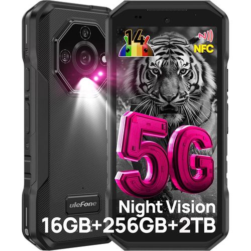 Ulefone Armor X32 Pro 5G Incassable 16 Go + 256 Go / 2 To Android 14 Smartphone 5500mAh 64MP 5,65" 3-Slots/Flashlight/OTG/NFC Noir