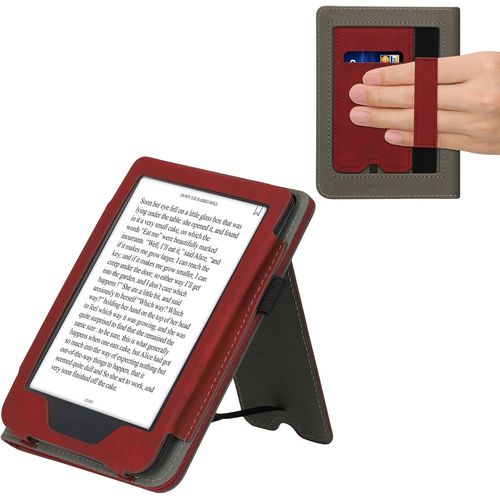 Étui Pour Liseuse Électronique Compatible Avec Kobo Clara 2e - Housse Rabat Liseuse En Simili Cuir - Rouge Foncé[Kin6251000]