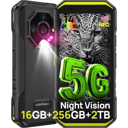 Ulefone Armor X32 Pro 5G Incassable 16 Go + 256 Go / 2 To Android 14 Smartphone 5500mAh 64MP 5,65" 3-Slots/Flashlight/OTG/NFC Vert