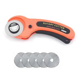 Cutter rotatif Poignée en plastique ergonomique à main Coupe-carton avec 5PCS Lames en acier inoxydable
