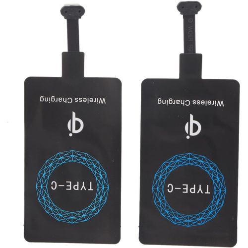 Récepteur De Sans Fil Usb C 2 Pièces, Puce De Récepteur De Chargeur Sans Fil Qi De Type C À Rapide Pour Téléphones Usb C, Module De Sans Fil Avec Silicone Auto-Adhésif