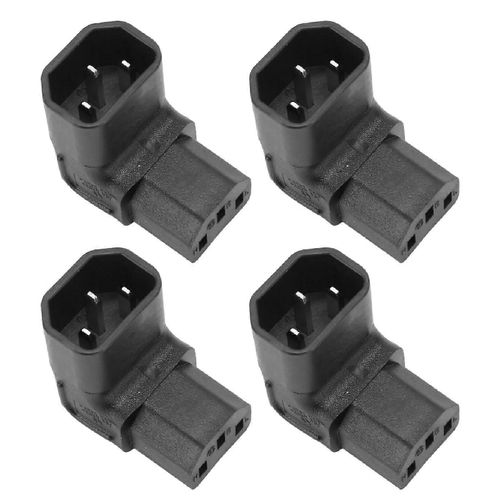 4Pcs C14 à C13 Adaptateur 90 degrés 2500W 2.5A à 10A 250V PVC Cuivre IEC Adaptateur secteur pour onduleur PDU UPS Ordinateur UPS