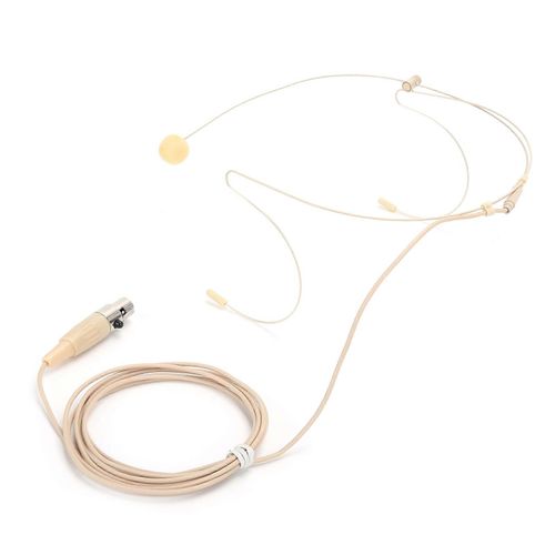 Microphone casque à connecteur 3 broches beige avec tête capacitive pour émetteur de poche