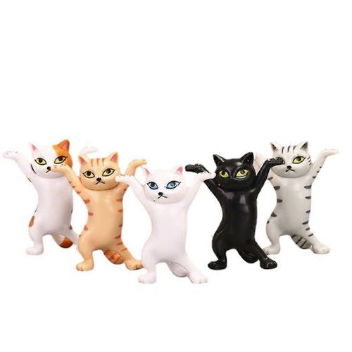 5PCS Anime Levant Les Mains Dansant Chat Modèle Chat Ornements Chat Figures Jouets pour Chambre D'enfants Salle D'étude