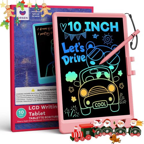 Tableau d'écriture LCD Jouet Enfant, 10 Pouces Tablette Dessin Enfant, Ardoise Magique Enfant 3 4 5 6 7 8 Ans fille et Garçons Cadeau De anniversaire, Cadeau De pour NoëL (Rose)
