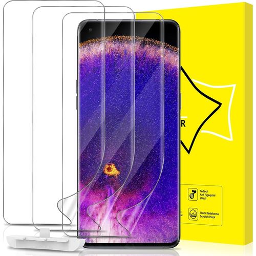 Lot De 3, Protection Ecran Pour Oppo Find X5 Pro [Vitre Protecteur 9h Dureté] [Sans Bulles] [Anti-Rayures] Films De Protection En Tpu Flexible Compatible Avec Oppo Find X5 Pro 5g