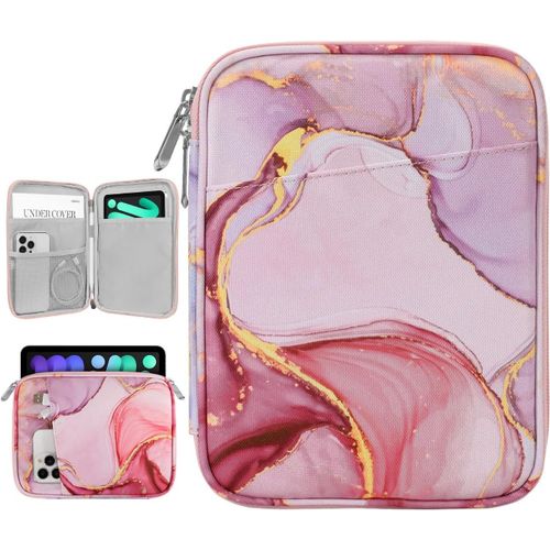 8-9 Pouces Tablette Housse Pochette Compatible Avec Ipad Mini 7/6 8,3"" 2024/2021, Ipad Mini 5/4/3/2/1 7,9"", Galaxy Tab A7 Lite 8,7""/Tab A 8,0"", Tab M8 (4/3/2) 8"", Tab M9 9"" 2023, Rose Nuageux