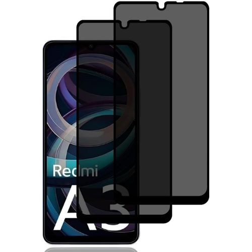 Verre Trempé Anti-Espion Pour Xiaomi Redmi A3 [2 Pièces], Protection D'écran Anti-Espion, Protecteur D'écran Confidentialité, 9h Dureté, Anti-Rayures, Privacy Protecteur Écran Pour Xiaomi Redmi A3