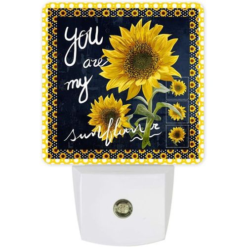 Tournesol Plug-In Led Veilleuse Tournesols Vague Point Frontiere Crepuscule A L'aube Capteur De Mouvement Lampe De Nuit Pour Chambre Cuisine Couloir Escaliers