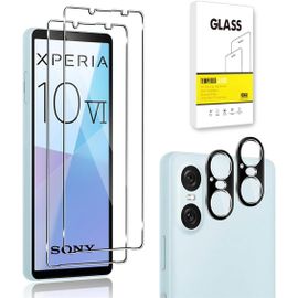 Protecteur D'écran Compatible Avec Sony Xperia 10 Vi [2 Pièces] + Caméra Arrière Protecteur [2 Pièces] Verre Trempé 9h [Résistant Aux Rayures,Sans Bulles] [Transparente]