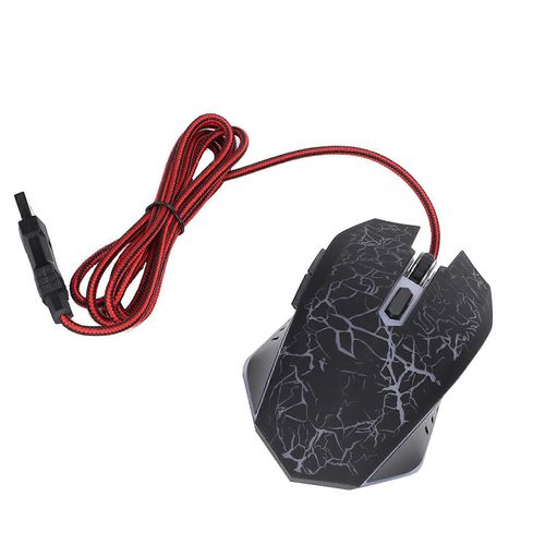 Souris filaire Black Crack Port USB Gaming Lighting Accessoires informatiques réglables
