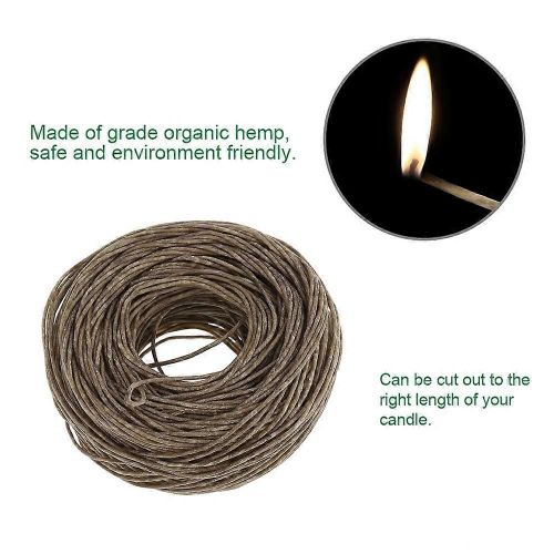 61m chanvre bio bougie mèche noyau avec cire d'abeille pure pour bricolage lampe à huile sombre