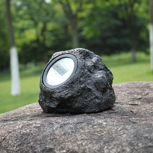 Lampe De Jardin Étanche À Led À Lumière Solaire Extérieure Imitation De Pierre Lampes De Pelouse De Jardin