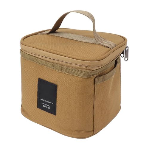 Bouteille d'épices Sac de transport Séparateur intérieur amovible Oxford Tissu Portable Assaisonnement Pot Sac pour Barbecue Pique-Camping Kaki