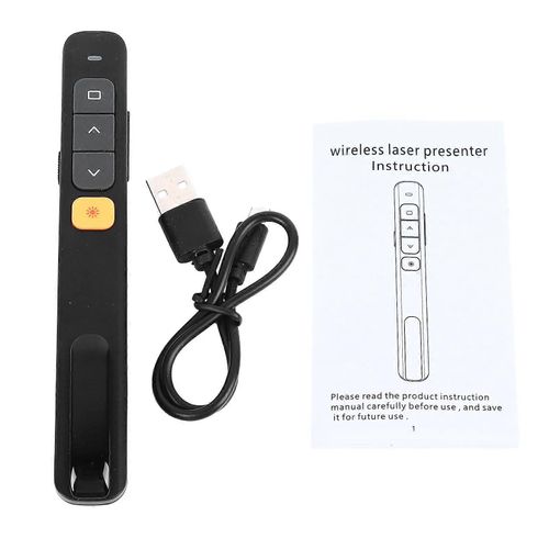 Pointeur laser noir récepteur USB Plug and Play Présentation rechargeable Cliquez sur le pointeur pour la réunion de bureau en classe