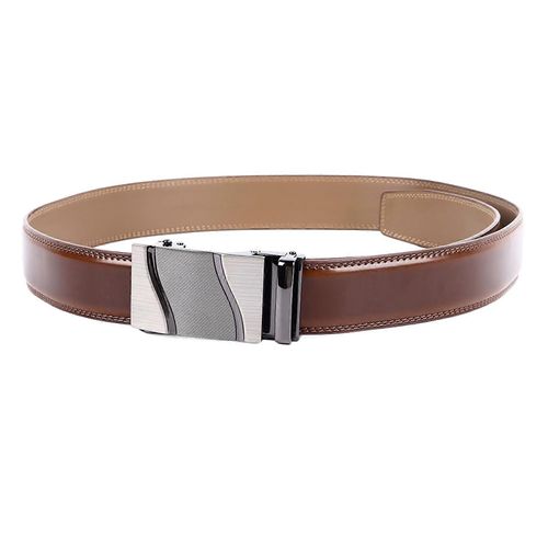 Ceinture En Cuir Pour Hommes Réglable Ajustement Personnalisable Ceinture Habillée Décontractée Pour Hommes Avec Boucle À Clic Automatique Pour Tous Les Jours Marron Clair