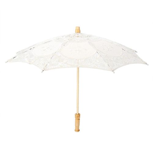 Dentelle Fait À La Main Fleur Broderie Parasol Mariage Mariée Photographie Parapluie Beige L
