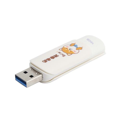 U Disk Portable USB2.0 Flash Drive pour étudiant Cute Data Storage Memory Stick Gift(Slide CoverGarder le sourire 16 Go)
