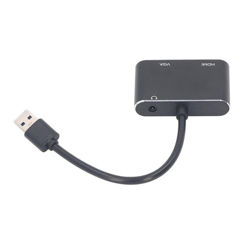 Adaptateur USB 3.0 vers HD Sortie simultanée haute vitesse en acier inoxydable Adaptateur USB 3.0 vers VGA pour les réunions cinématographiques