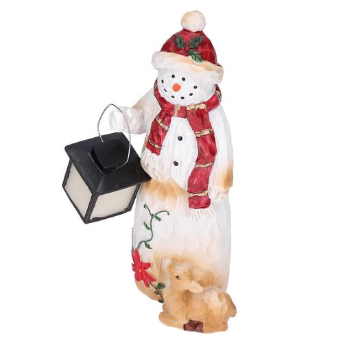 Figurine de bonhomme de neige réaliste Adorable apparence Premium résine Durable bonhomme de neige Decor pour bureau de bureau Festival