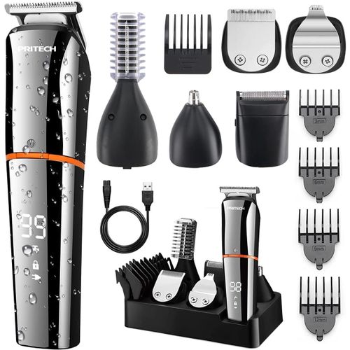 Kyaoayo-Tondeuse À Barbe Électrique Pour Homme - Tondeuse De Précision Sans Fil - Étanche Ipx6 - Indicateur De Puissance Led Rechargeable - Kit 6 En 1