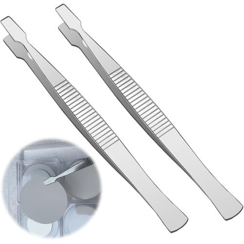 Kyaoayo-2 Pièces Pincettes De Philatélie, Petites Pinces Spécimen, Pince À Épiler De Précision, Pinzette Pour Timbres-Poste, Pinces Portables Pour Philatélie, Pour Timbres, Documents, Développement P
