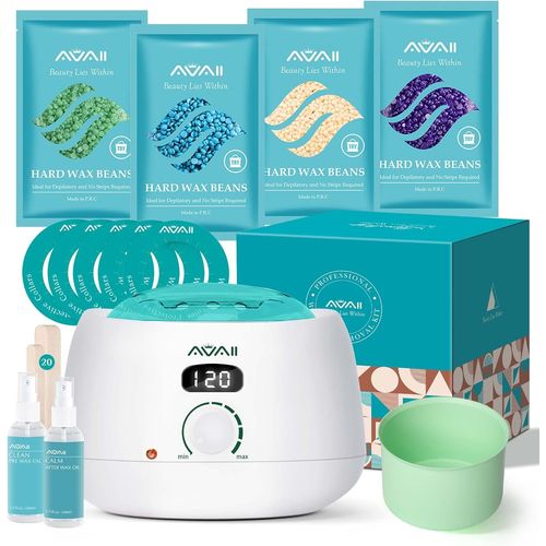 Kyaoayo-Kit D'épilation À La Cire Pour Femme, Chauffe Cire Pour Epilation Avec Pot De Cire, 400 G De Perles De Cire Dure Pour Le Vi , Les Bras, Les Jambes Et Le Bikini