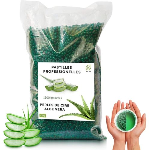 Kyaoayo-Perle De Cire Aloé-Véra 1kg+500g Wax Bille De Chauffe Cire-Professionnelle-Sans Bandes Et Appareil Poils-Femme Et Homme Pour Le Corps Entier-Vi -Jambe-Aisselles-Soucis-Peau Sensible Intime.