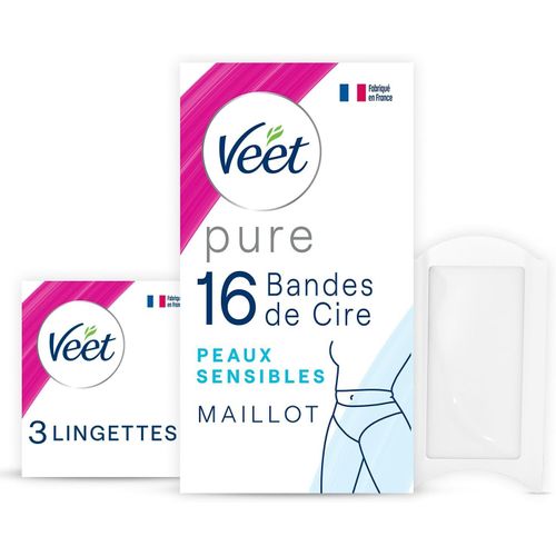 Kyaoayo-Pure - 16 Bandes De Cire Froide Maillot - Peaux Sensibles - Recommandés Par Les Dermatologues - Epilation Longue Durée