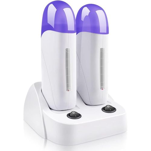 Kyaoayo-Roll On Cire Epilation Chauffe Cire,Machine À Cire À Double Cartouches, Appareil De Chauffage De Cire Électrique