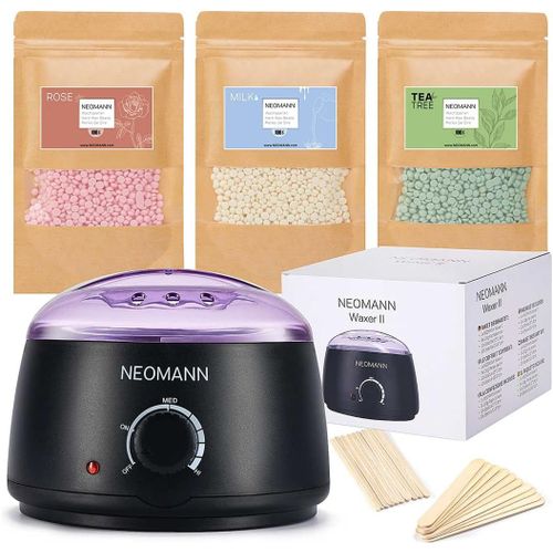 Kyaoayo-Waxer Ii Appareil Chauffe Cire Epilation - Epilateur Cire Traité Au Téflon Avec Perles De 300 G, 20 Bâtonnets, Pour Ton Corps - Machine Cire C Épilation