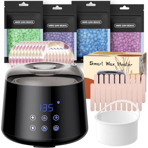Kyaoayo-500ml Chauffe Cire, Réglable 30-135°C, Appareil A Cire C Épilation Avec Fonction De Chauffage Différé, Bol En Silicone, Kit Epilation