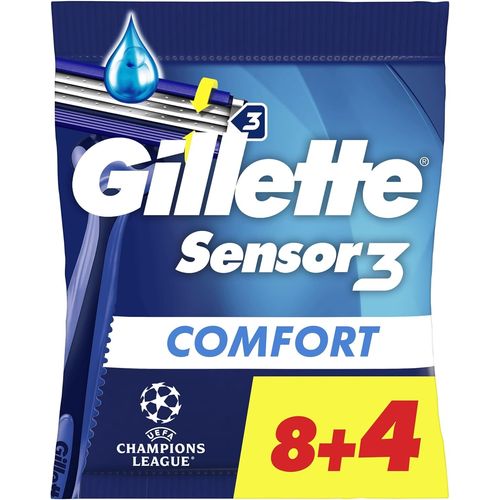 Kyaoayo-Sensor3 Comfort, Rasoirs Jetables Pour Homme, Avec Bande Lubrifiante, Lot De 8+4