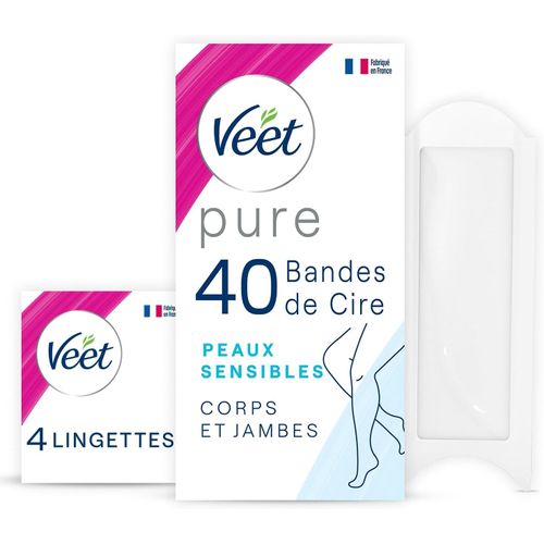 Kyaoayo-Pure - 40 Bandes De Cire Froide Corps Et Jambes - Peaux Sensibles - Recommandés Par Les Dermatologues - Epilation Longue Durée