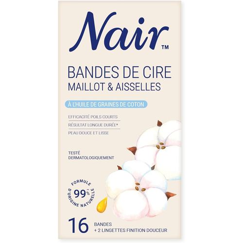 Kyaoayo-Bandes De Cire Froide, Pour Le Maillot Et Les Aisselles, Kit À Domicile Pour Femmes, Enrichie En Huile De Graines De Coton, 16 Bandes Et 2 Soins Finition Douceur.