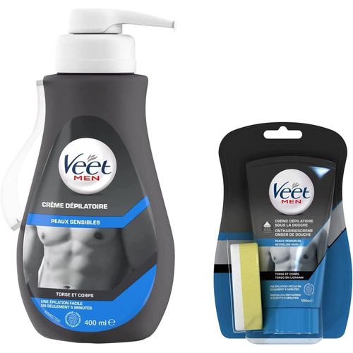 Kyaoayo-Men - Lot De 1 Crème Dépilatoire 400ml Et D'1 Crème Dépilatoire Sous La Douche 150 Ml