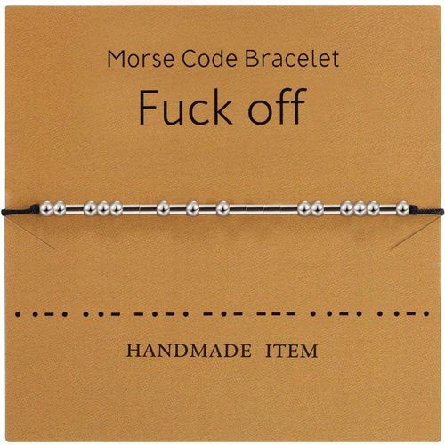 Bracelet De Code Morse Bracelet De Perles En Soie De Code Bijoux Cadeau Bracelet Code Secret Argent (Pour Les Amis)