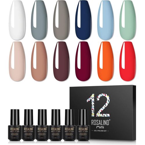 Vernis Semi Permanent Lot De Vernis À Ongles Gels 12 Couleurs Lampe Uv/Led Vernis Vert Sapin Rouge Blanc D`Bleu Electrique Pour Nail Art Parfait Pour Fête/Soiree,Cadeau Ideal 