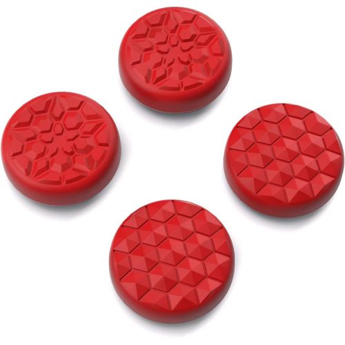 Capuchon Joystick Pour Steam Deck Oled Console,Joystick Caps Pour Steam Deck Lcd,Silicone Thumb Grip Caps Pour Ps Portal-Rouge(Grain Diamant & Bombe Crack Design)