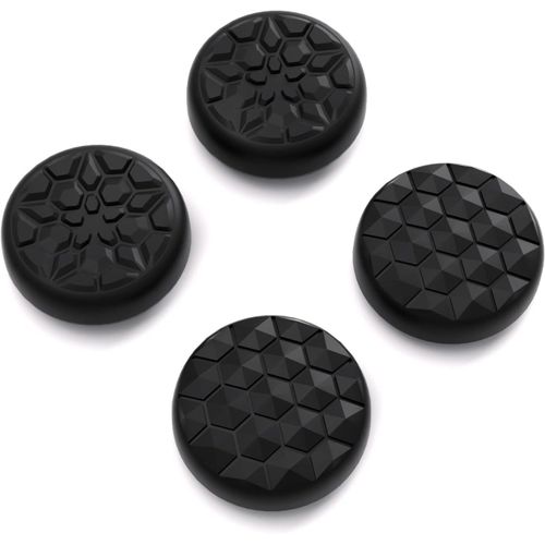 Capuchon Joystick Pour Steam Deck Oled Console,Joystick Caps Pour Steam Deck Lcd,Silicone Thumb Grip Caps Pour Ps Portal-Noir(Grain Diamant & Bombe Crack Design)