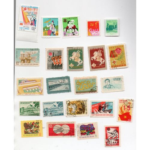 Vietnam- Lot De 5 Timbres Neufs Divers Et 18 Timbres Oblitérés Divers