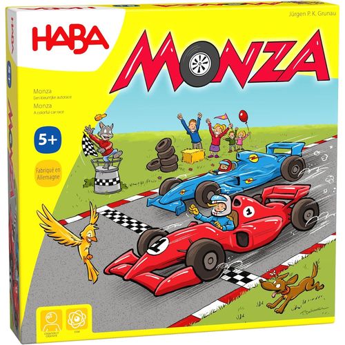Monza - Jeu De Société Enfant - Course Sur Plateau Avec Voiture - Jeu Stratégique Et Tactique - Voiture En Bois - 2 À 6 Joueurs - 5 Ans Et Plus, 302204