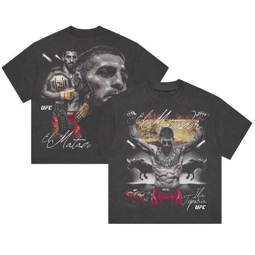 T-Shirt Boxy Noir Pour Homme, Motif Corrida, Ilia Topuria