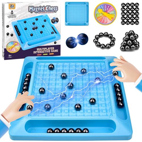 Jeu D'échecs A Effet Magnétique, Magnetic Chess Game, Jeu Échecs Combat Magnétique, Jeu Magnetique De Société Set, Jeu De Dames Éducatif Pour Les Réunions De Famille (A)